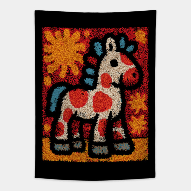 The Pony | A Vintage Toy Illustration Tapestry by TuncGK