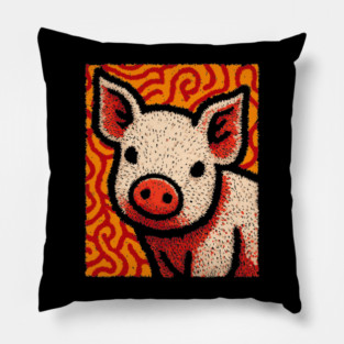 The Swine | An Abstract Expressionist Graphic Pillow
