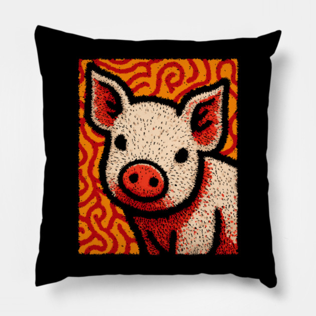 The Swine | An Abstract Expressionist Graphic Pillow by TuncGK