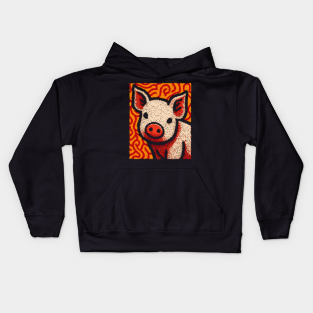 The Swine | An Abstract Expressionist Graphic Kids Hoodie by TuncGK