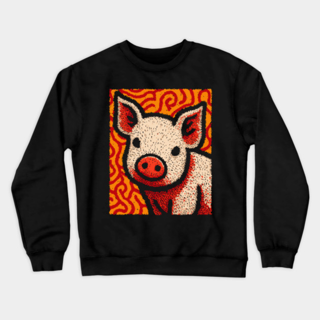 The Swine | An Abstract Expressionist Graphic Crewneck Sweatshirt by TuncGK