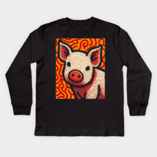 The Swine | An Abstract Expressionist Graphic Kids Long Sleeve T-Shirt