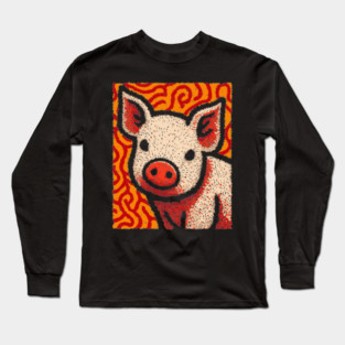 The Swine | An Abstract Expressionist Graphic Long Sleeve T-Shirt