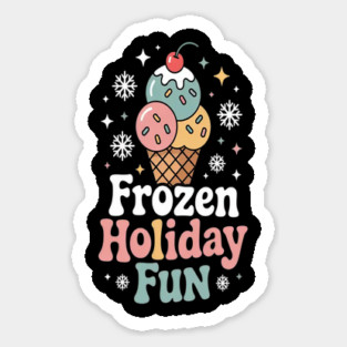 Frozen Holiday Fun Cone Delight Ice Cream Lovers Sticker