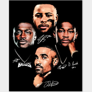 Saquon Barkley, Jalen Hurts, A. J. Brown & DeVonta Smith Records Posters and Art