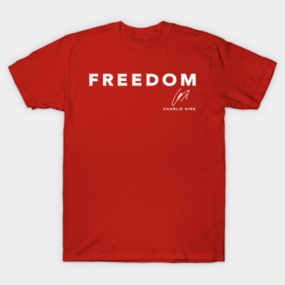 Freedom Charlie- Kirk Signature In October We Wear Red October 14th T-Shirt