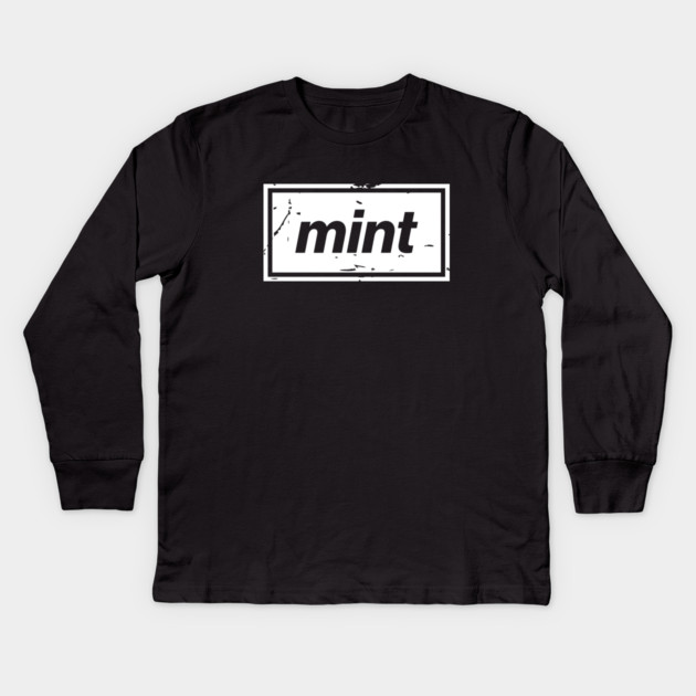 Mint – White Manchester Manc Slang Oasis Style Britpop Kids Long Sleeve T-Shirt by Butter Creative
