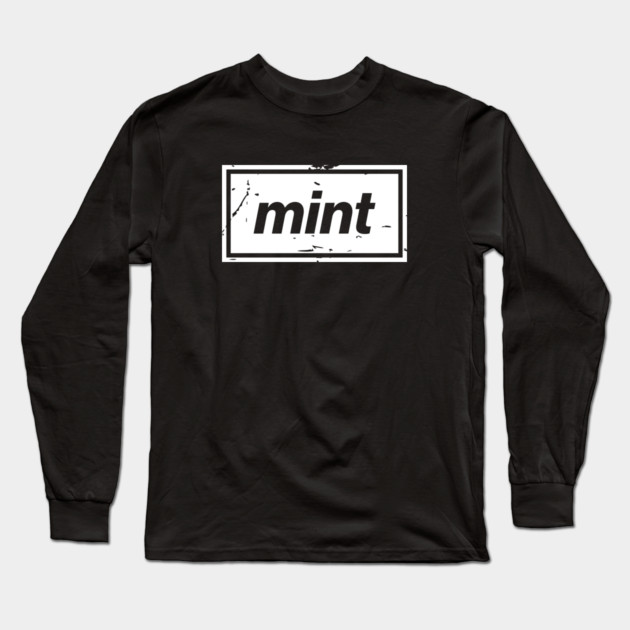 Mint – White Manchester Manc Slang Oasis Style Britpop Long Sleeve T-Shirt by Butter Creative