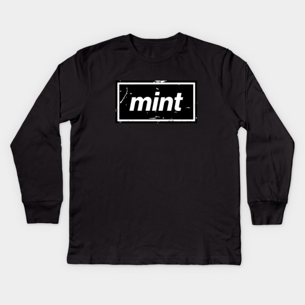 Mint – Black Manchester Manc Slang Oasis Style Britpop Kids Long Sleeve T-Shirt by Butter Creative