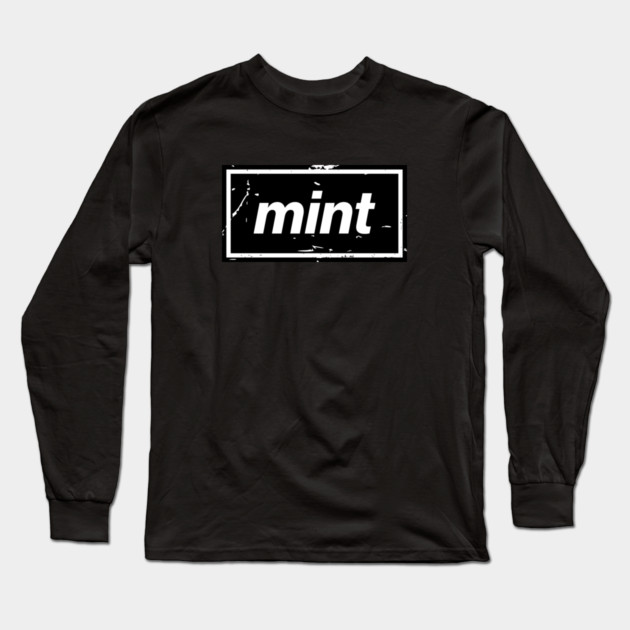 Mint – Black Manchester Manc Slang Oasis Style Britpop Long Sleeve T-Shirt by Butter Creative