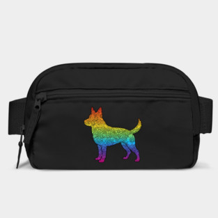 Floral Rainbow Alsatian – Decorative Dog Silhouette Bag