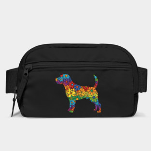 Floral Rainbow Beagle – Decorative Dog Silhouette Bag