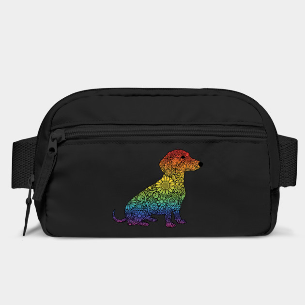 Floral Rainbow Dachshund – Decorative Dog Silhouette by Designed By Marty