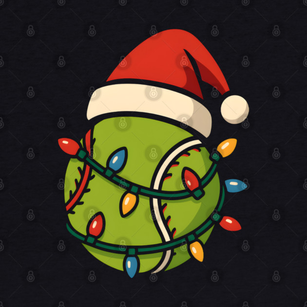 Christmas Baseball Funny Holiday Lights Santa Hat Graphic by MakerMind8.2