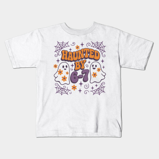 Haunted by 6–7 Distressed Ghost Math Halloween Graphic Kids T-Shirt by MakerMind8.2