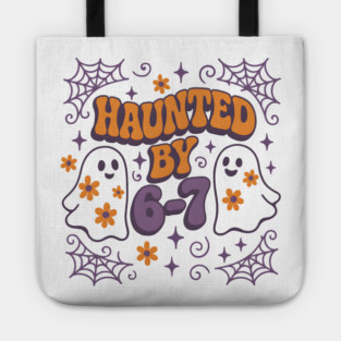 Haunted by 6–7 Distressed Ghost Math Halloween Graphic Tote