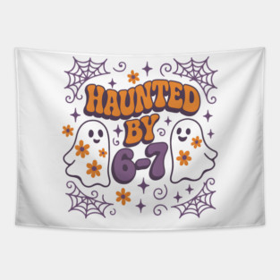 Haunted by 6–7 Distressed Ghost Math Halloween Graphic Tapestry