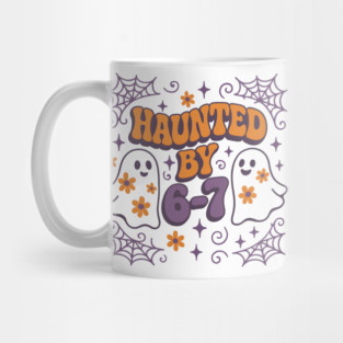 Haunted by 6–7 Distressed Ghost Math Halloween Graphic Mug
