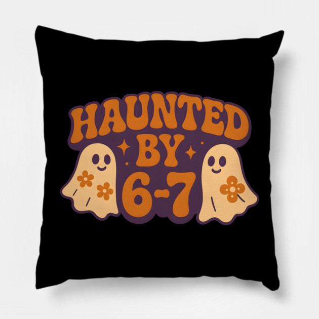 Haunted by 6–7 Math Ghosts Funny Halloween Graphic Pillow by MakerMind8.2