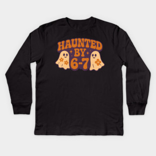 Haunted by 6–7 Math Ghosts Funny Halloween Graphic Kids Long Sleeve T-Shirt