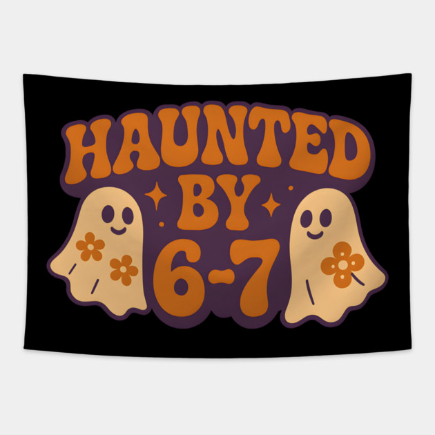 Haunted by 6–7 Math Ghosts Funny Halloween Graphic Tapestry by MakerMind8.2
