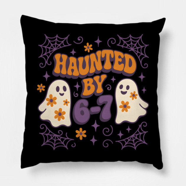 Haunted by 6–7 Funny Ghost Math Halloween Graphic Pillow by MakerMind8.2