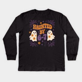 Haunted by 6–7 Funny Ghost Math Halloween Graphic Kids Long Sleeve T-Shirt