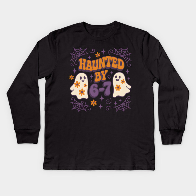 Haunted by 6–7 Funny Ghost Math Halloween Graphic Kids Long Sleeve T-Shirt by MakerMind8.2
