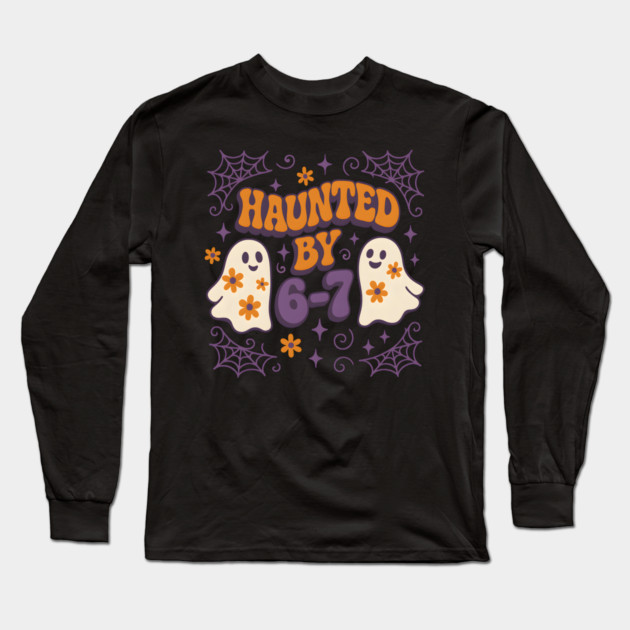 Haunted by 6–7 Funny Ghost Math Halloween Graphic Long Sleeve T-Shirt by MakerMind8.2
