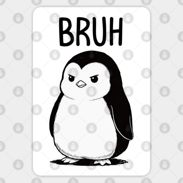 Cute Penguin Serving Big Bruh Energy fun design Sticker by Luxinda
