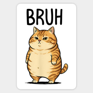 Cute Orange Cat Serving Big Bruh Energy fun design Sticker