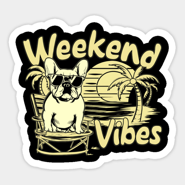 Weekend Vibes Bulldog – Chill Out in Style Magnet by Inkarti