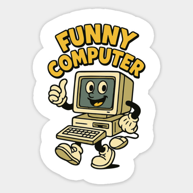 Funny Computer Sticker by Marketing's Store