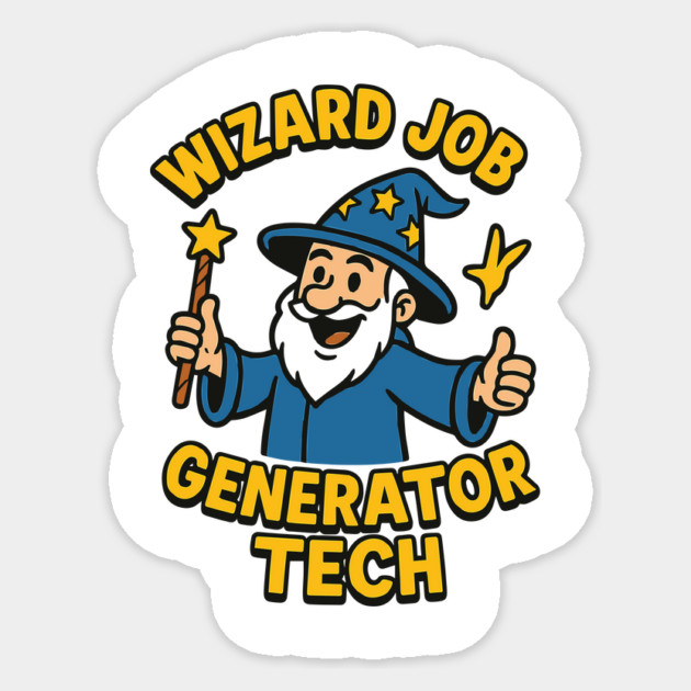 Wizard Job Title Quote - Funny Generator Sticker by Marketing's Store