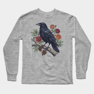 Mysterious Raven Nature Gothic Aesthetic Long Sleeve T-Shirt