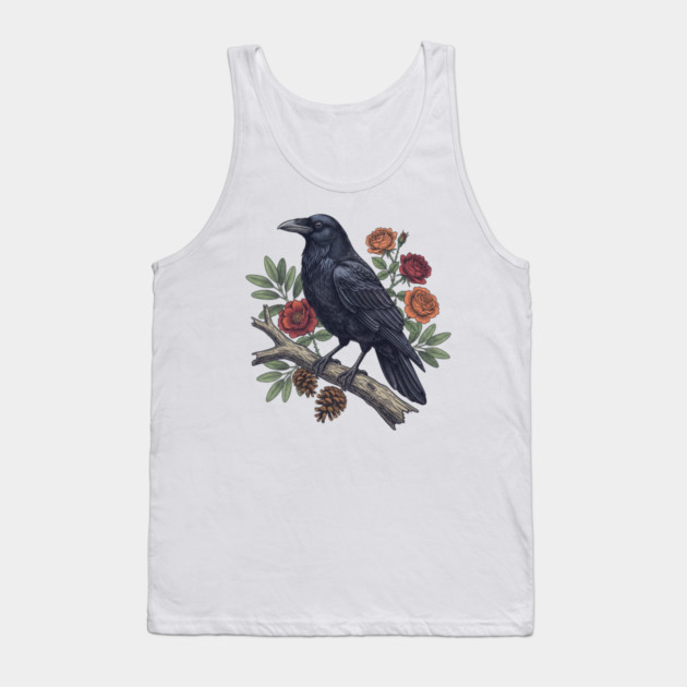Mysterious Raven Nature Gothic Aesthetic Tank Top by BirdsnStuff