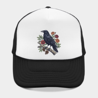 Mysterious Raven Nature Gothic Aesthetic Hat