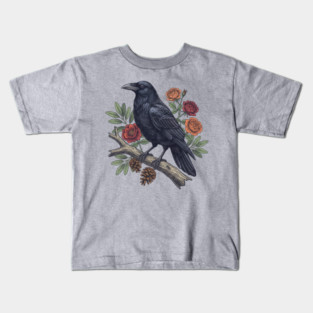 Mysterious Raven Nature Gothic Aesthetic Kids T-Shirt