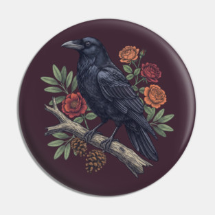 Mysterious Raven Nature Gothic Aesthetic Pin