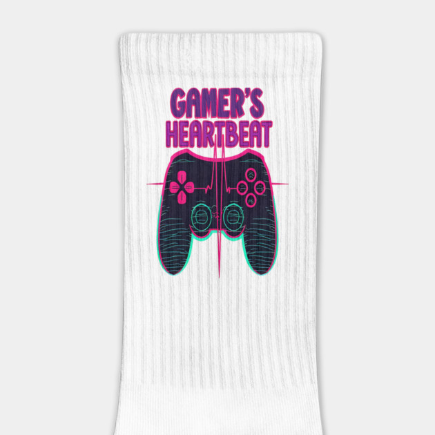 Gamer Heartbeat Retro Video Game Player Boys Men Gaming by OUTFITPAW