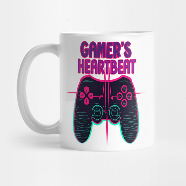 Gamer Heartbeat Retro Video Game Player Boys Men Gaming by OUTFITPAW