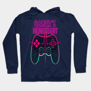Gamer Heartbeat Retro Video Game Player Boys Men Gaming Hoodie