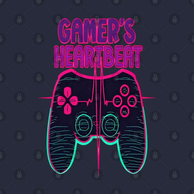Gamer Heartbeat Retro Video Game Player Boys Men Gaming by OUTFITPAW