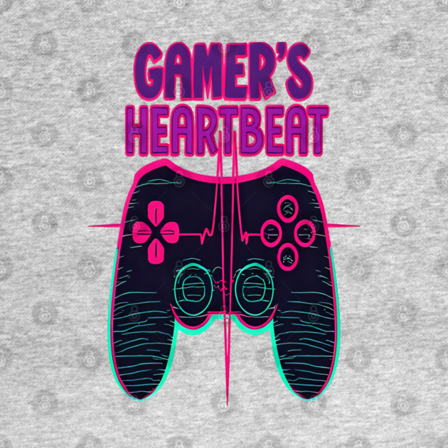 Gamer Heartbeat Retro Video Game Player Boys Men Gaming by OUTFITPAW