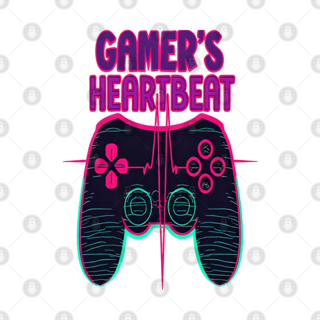 Gamer Heartbeat Retro Video Game Player Boys Men Gaming by OUTFITPAW