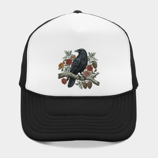 Raven Perched Among Roses And Pines by BirdsnStuff