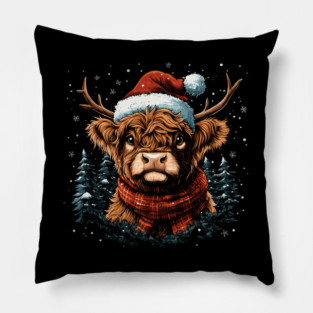 Highland Cow Reindeer Pajama Pillow