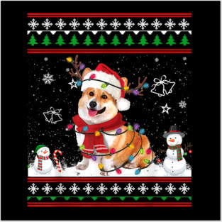 Corgi Christmas Ugly Sweater Funny Dog Lover Xmas Posters and Art