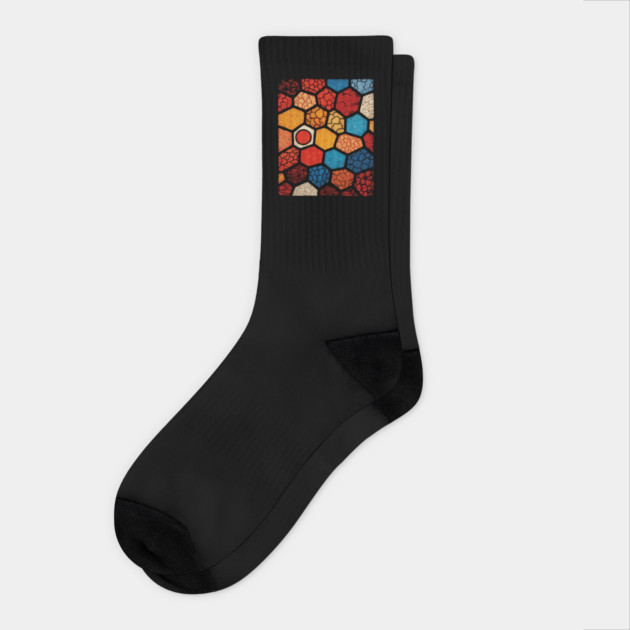 Abstract Honeycomb | Cracked Stained Glass Mosaic Socks by TuncGK