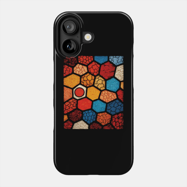 Abstract Honeycomb | Cracked Stained Glass Mosaic Phone Case by TuncGK